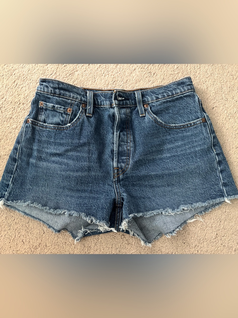 Levi’s Women’s High-Rise Raw Hem Denim Shorts — Blue